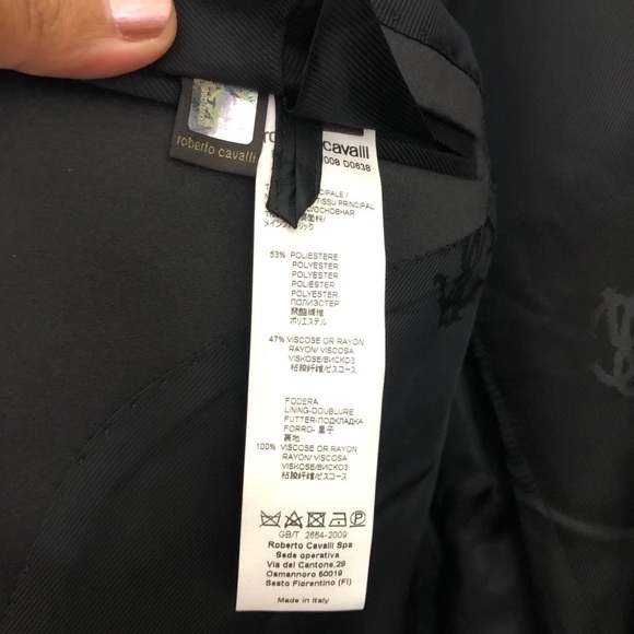 Roberto Cavalli Blue Slim Fit Suit Jacket 46 R - Picture 9 of 11